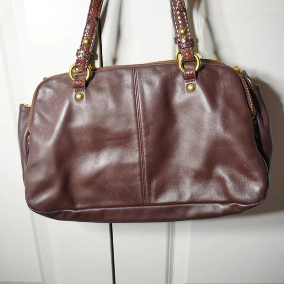 Women's Coach Brown Leather Satchel Bag - Picture 5 of 7